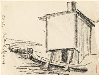 OSCAR BLUEMNER Group of 4 drawings of New Jersey industry.